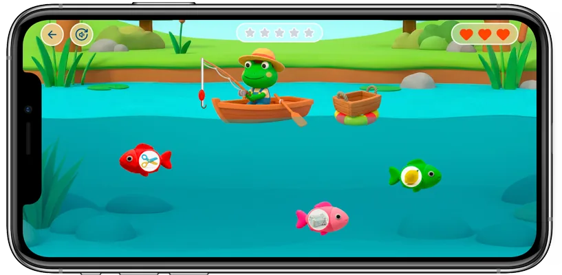 Ecrã de telemóvel com um jogo de leitura da Leiamos